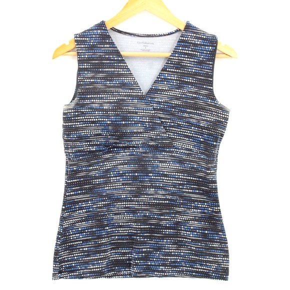 Croft & Barrow Blouse Top Women's Casual Sleeveless Multicolor Polka Pattern S - Picture 1 of 7